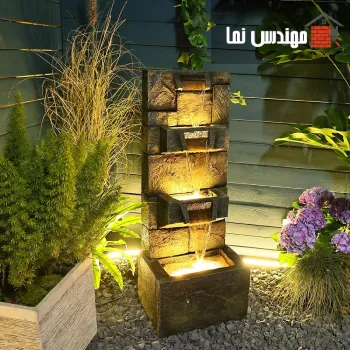 توجه به نورپردازی در آبنما سنگی | مهندس نما