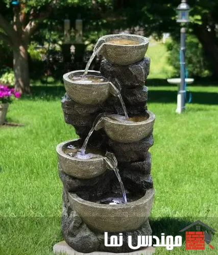 توجه به نورپردازی در آبنما سنگی