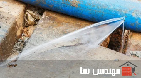 نشتی آب در اتصالات آبنما سنگی