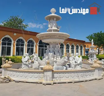 آبنما سنگی بزرگ وزیبا مرمر | فروشگاه مهندس نما