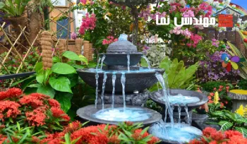 جریان صدای آب در یک آبنمای سنگی مهندس نما