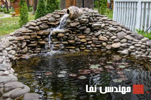 استفاده از سنگ های رودخانه ای برای آبنما