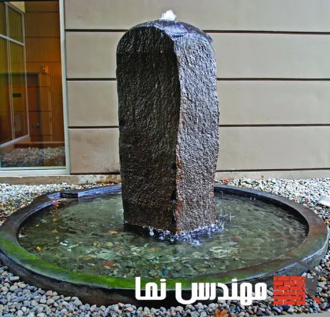 آبنمای سنگی با سنگ بازالت