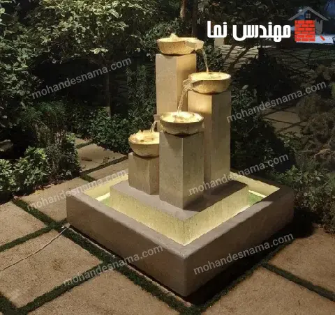 آبنما سنگی مدل 5002؛ انتخابی کلاسیک برای باغ و حیاط ویلا