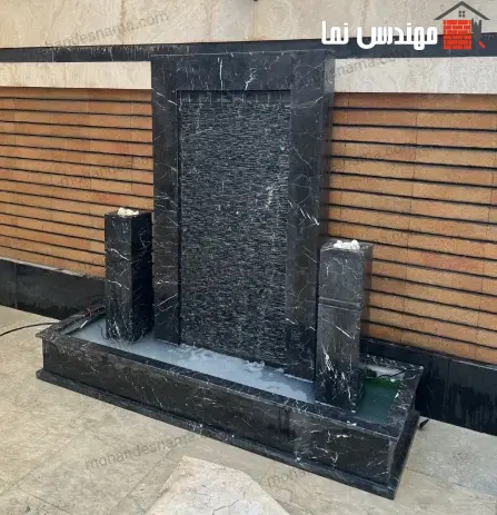 آبنما سنگی مدل 5007؛ بهترین گزینه دیوارهای ورودی ویلا