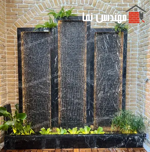 آبنما سنگی مشکی | مهندس نما