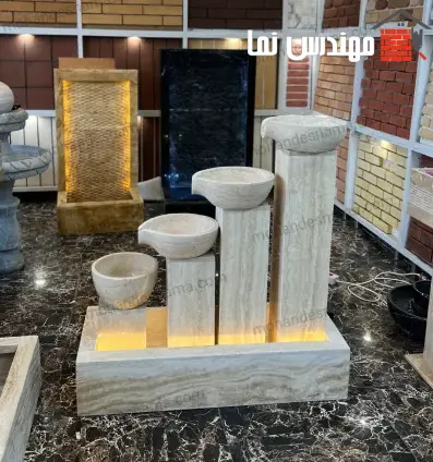 آبنما سنگی رنگ کرم | مهندس نما